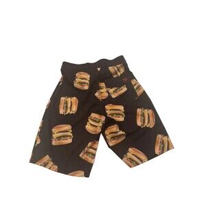 In N Out Burger Board Shorts Boys Medium Black All Over Print Food Surfer Beach